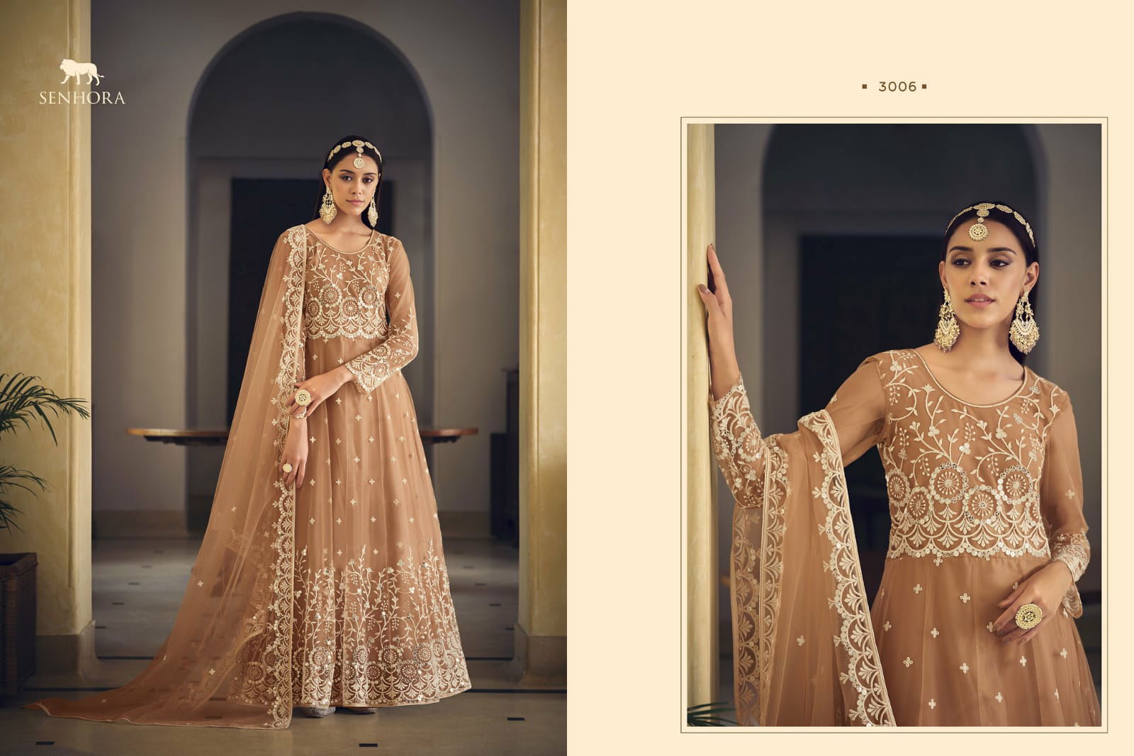 Senhora By Sarika Butterfly Net Gown Dress Material Catalog